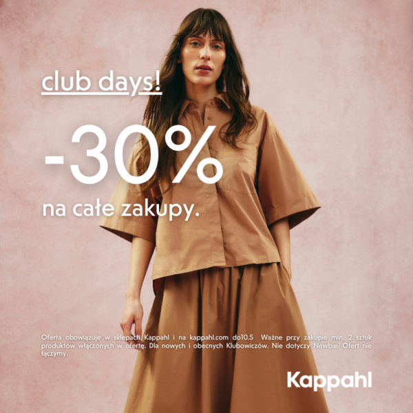 Kappahl Club days -30% na całe zakupy